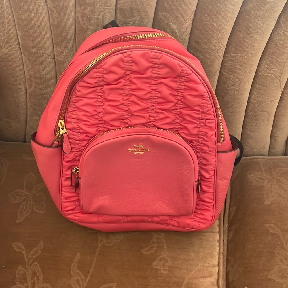Hot pink Coach Backpack